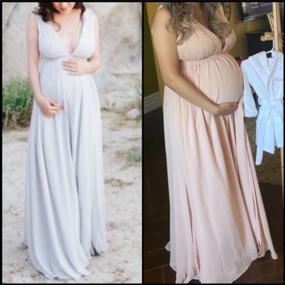 Lulu’s Denim Blue Maxi Dress Gown - Picture 5 of 14